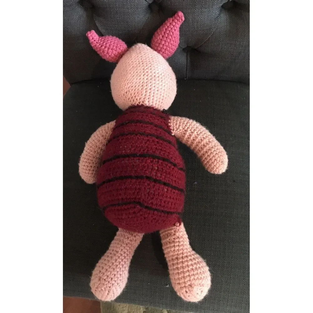 Winnie The‎ Pooh Hand crocheted Piglet  VINTAGE